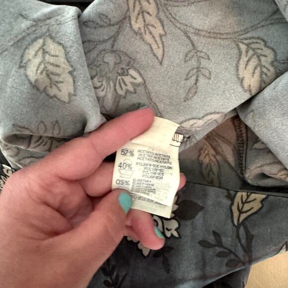 VTG Stefanel Teal Blue Silky Dress Women's Size Small - Picture 6 of 7